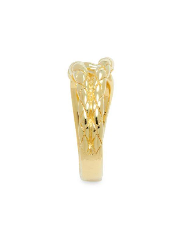 Judith Ripka Aura 14K Goldplated Sterling Silver Interlocked Braided Ring 4