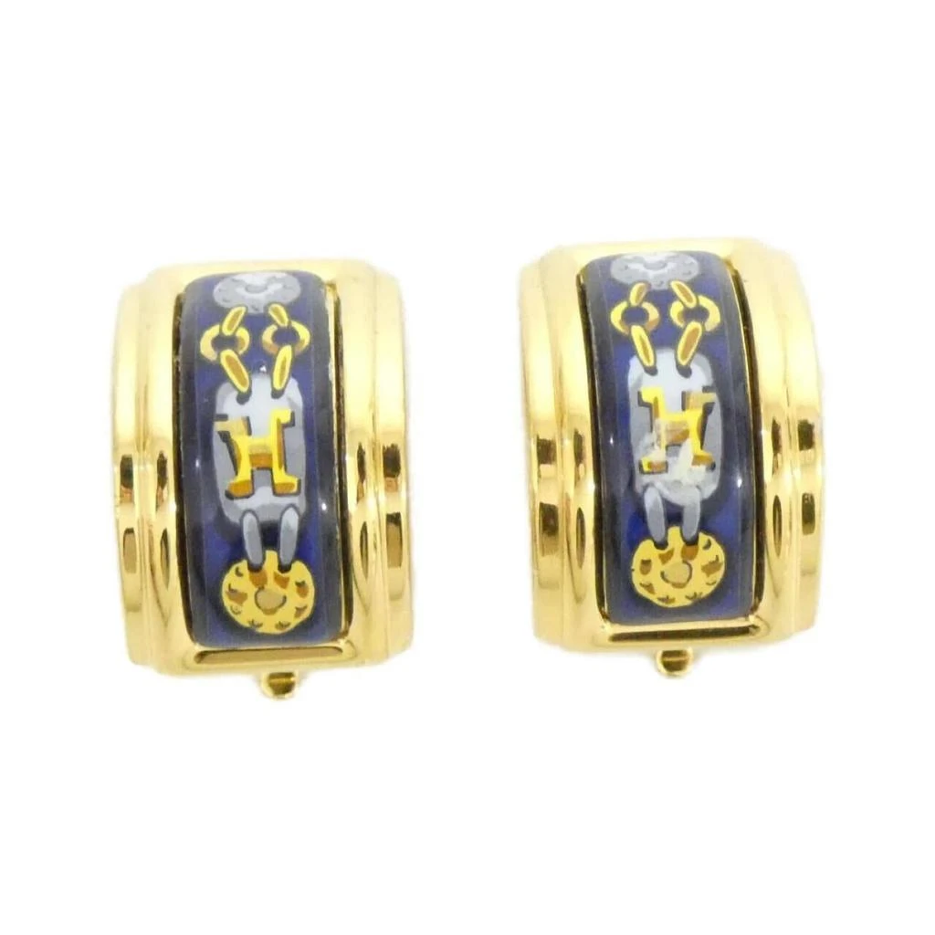 Hermes gold blue Palladium Clip Earrings (Pre-Owned)
