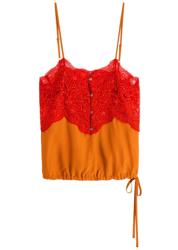 Dries Van Noten Callie lace-embellished chiffon top