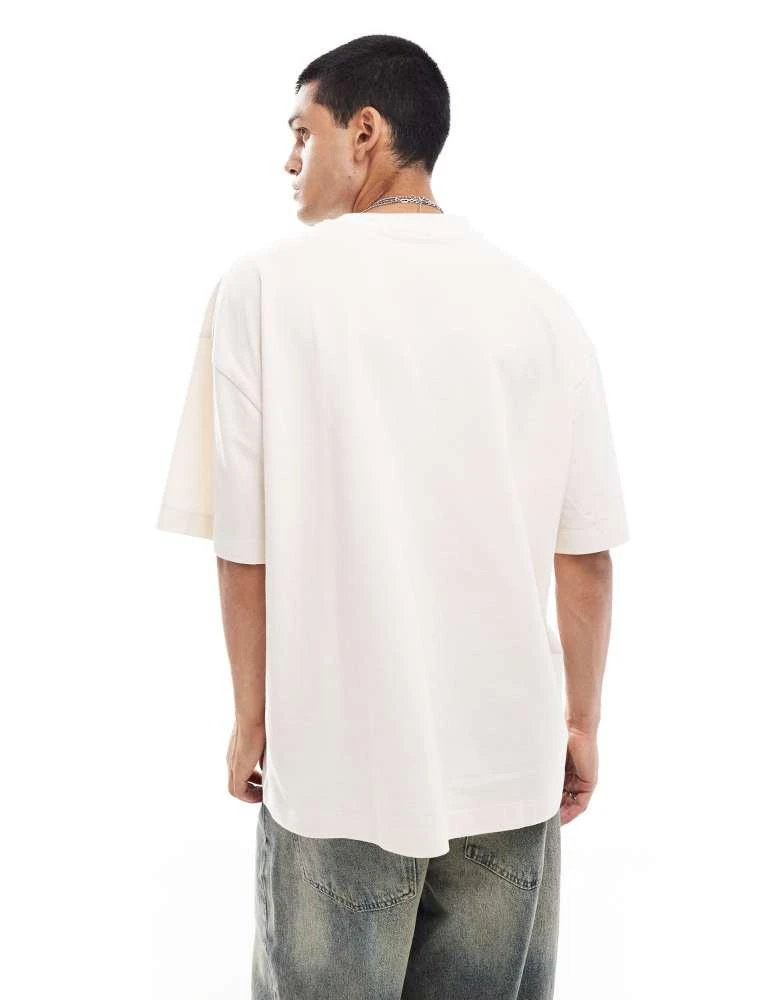 COLLUSION COLLUSION oversized logo pique t-shirt in stone 2