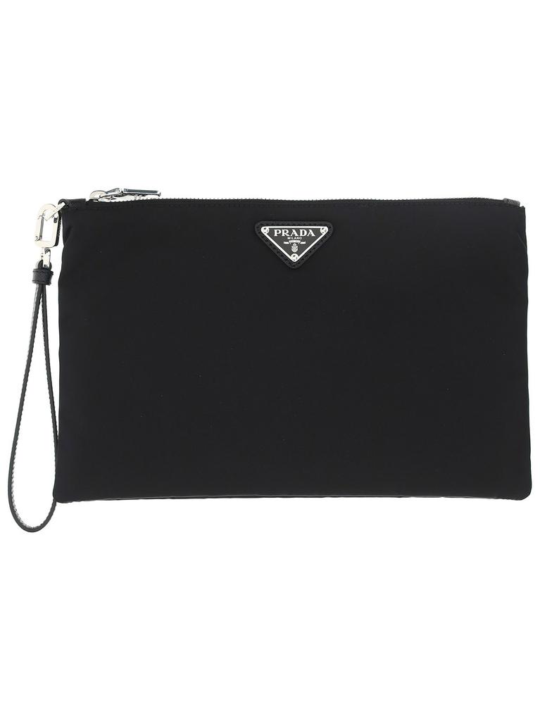 関税込■PRADA■RE-NYLON LOGO PLAQUE POUCH BAG Prada Re-Nylon Pouch | Saks Fifth Avenue