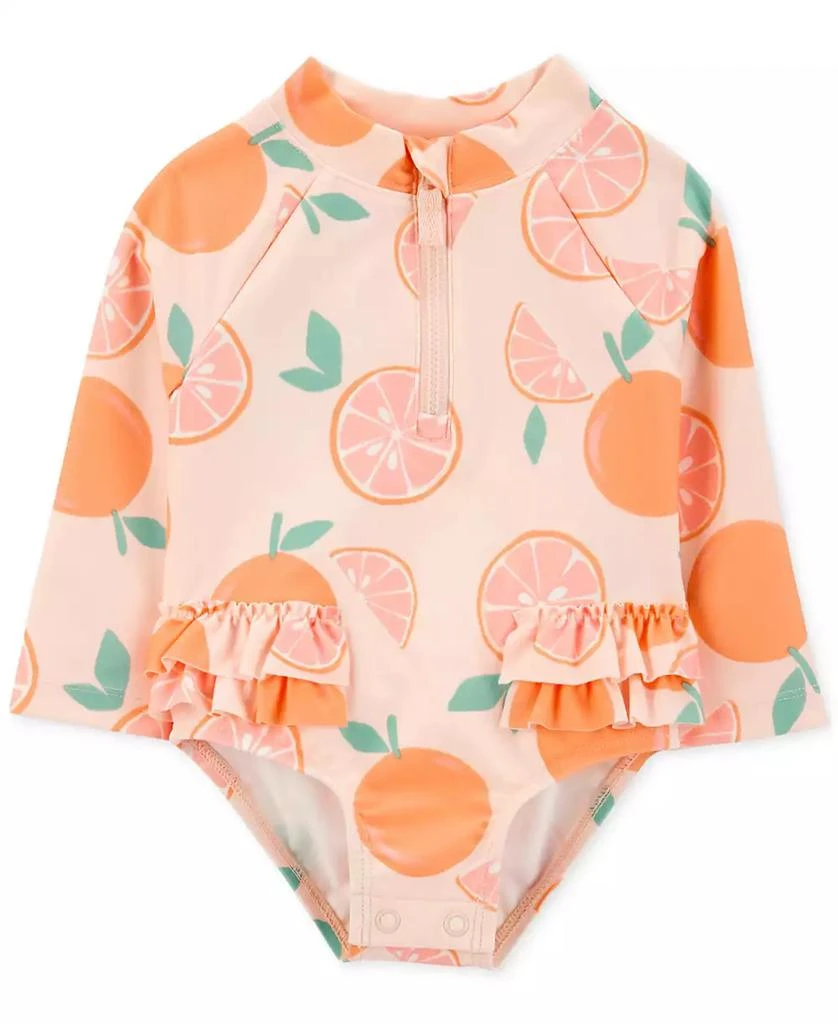 Carter's Baby Girls One-Piece Orange Slice Rash Guard Swimsuit 1