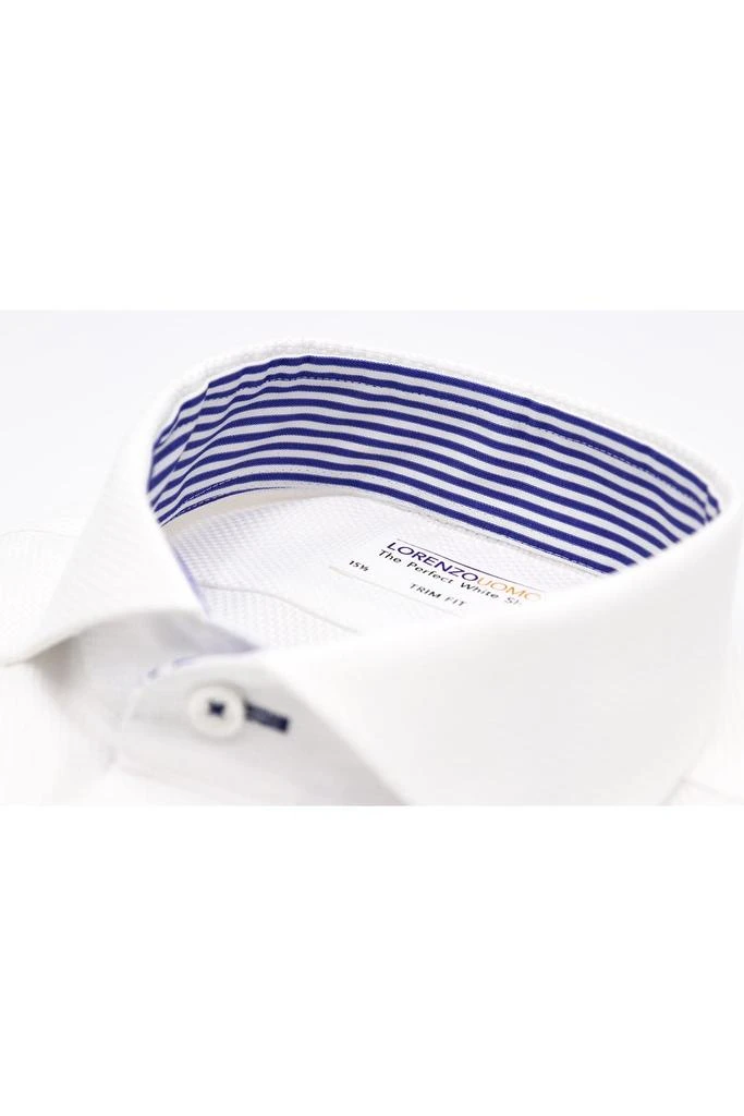Lorenzo Uomo Textured Solid Non-Iron Trim Fit Dress Shirt 3
