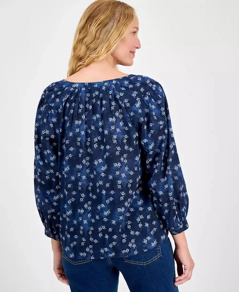 Style & Co Women's Printed 3/4 Sleeve Split-Neck Blouse, Exclusively at Macy's 4
