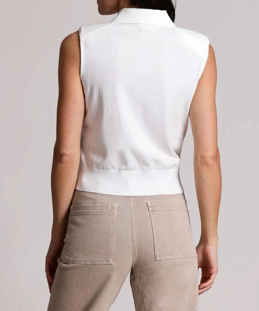 Minnie Rose Minnie Rose - Button Front Sleeveless Polo Top 3