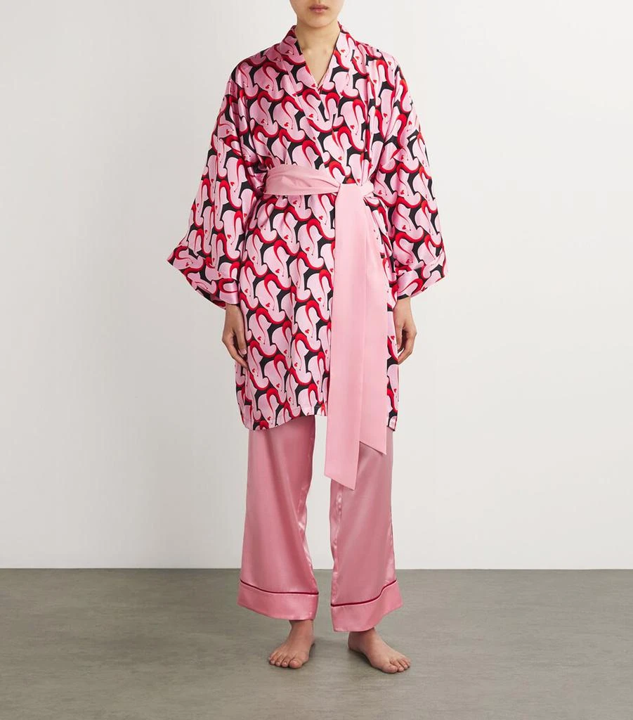 OLIVIA VON HALLE Silk Mimi Cocteau Robe (One Size) 3