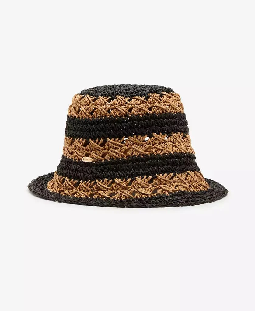 Steve Madden H-Carly Striped Crochet Straw Bucket Hat 1