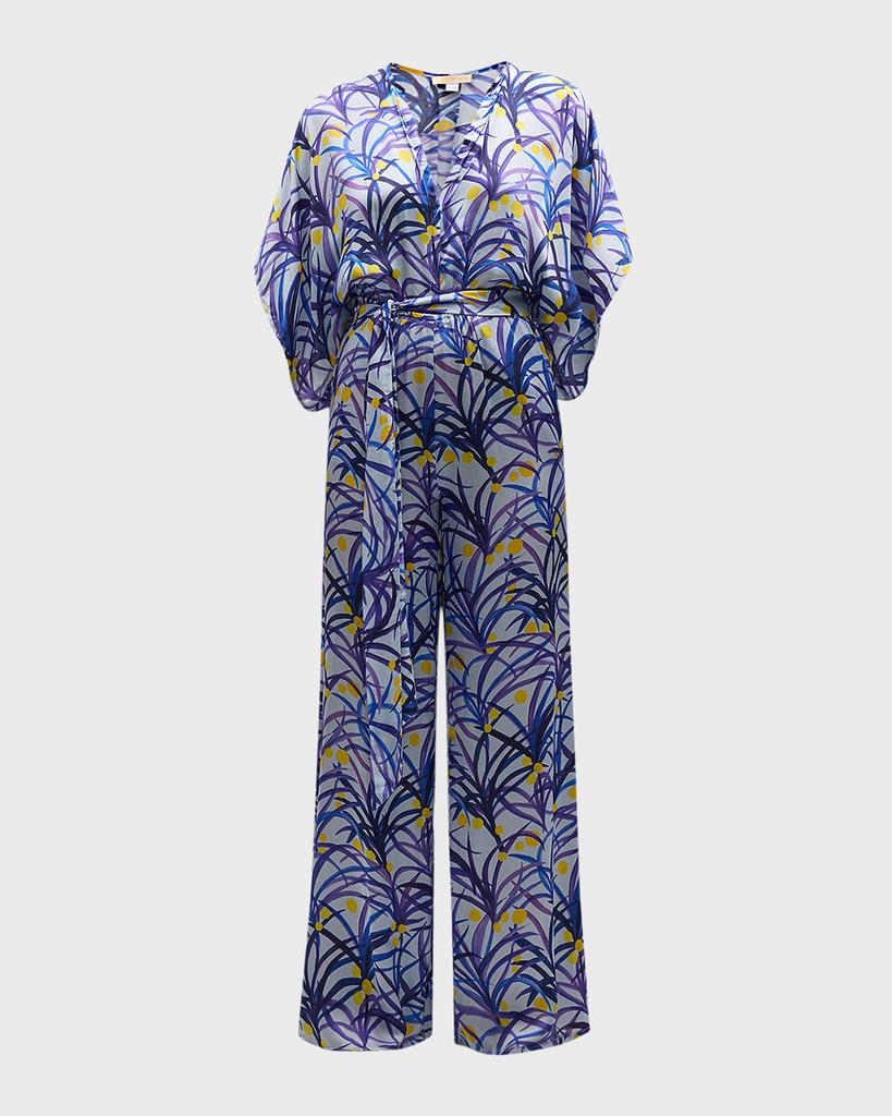 Jaline Natasha Printed Silk Jumpsuit