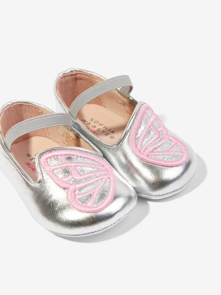 Sophia Webster Baby Girls Leather Butterfly Pre-Walkers in Silver 3