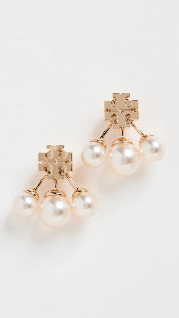 Tory Burch Tory Burch Women
s Kira Pearl Front-Back Earrings, Tory Gold/Cream, One Size 2