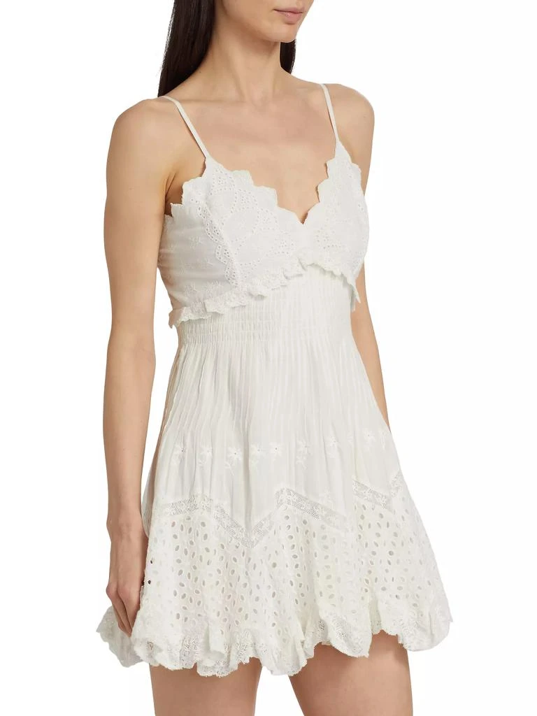 LoveShackFancy Kerielle Cotton Eyelet Minidress 4