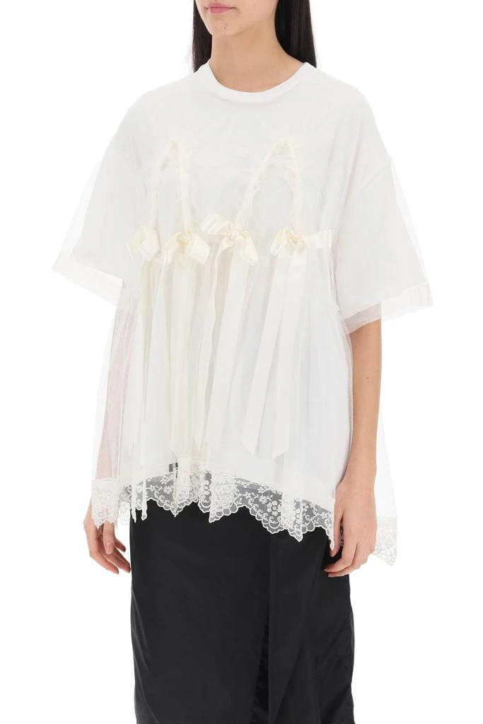 Simone Rocha Simone rocha tulle top with lace and bows 4