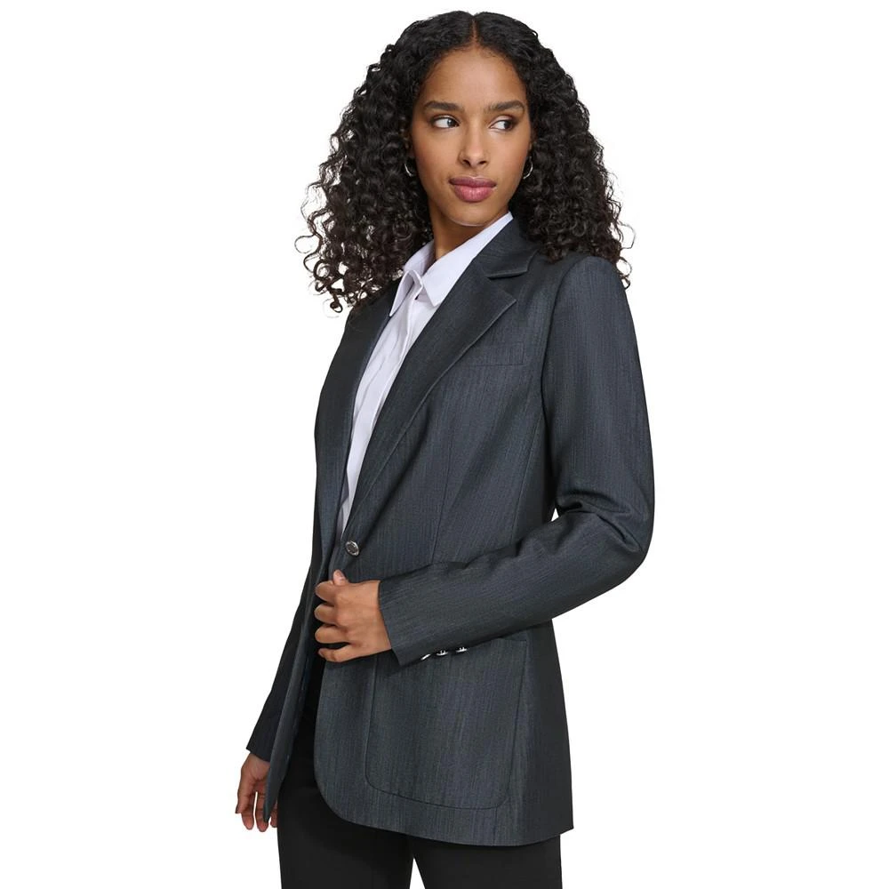 Calvin Klein Women's One-Button Notched-Collar Blazer 4