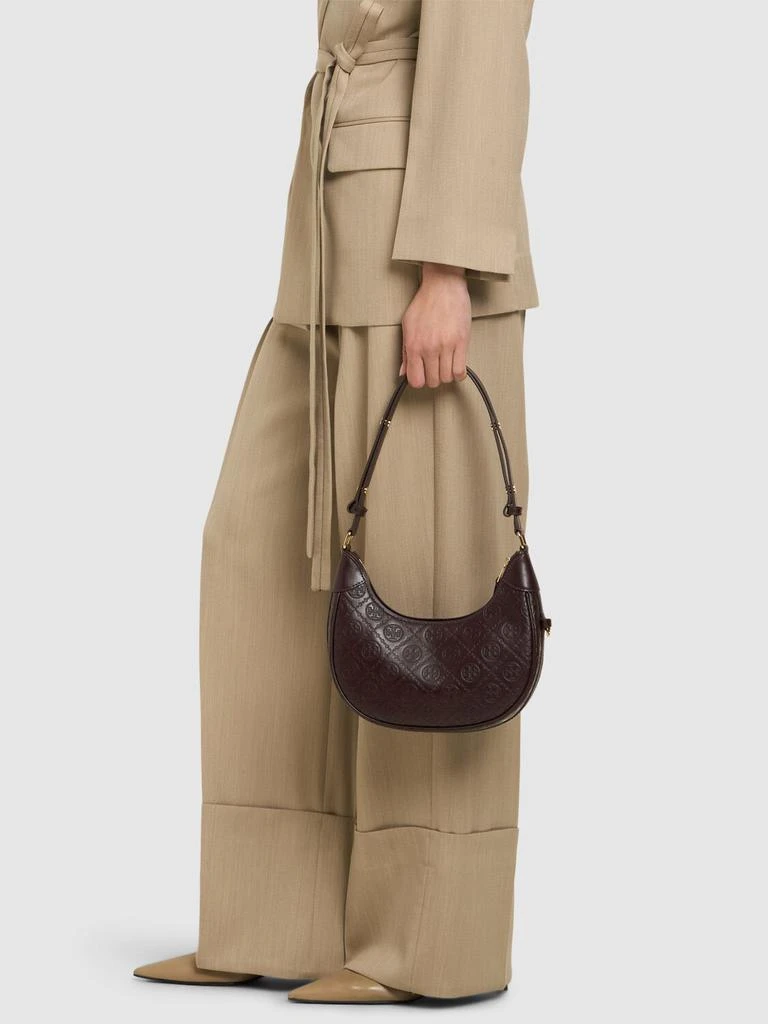 Tory Burch T Monogram Leather Crescent Bag 1