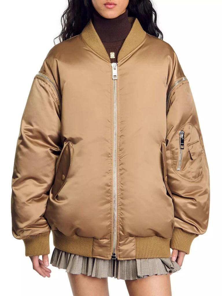 Sandro Satin Look Bomber Jacket 2