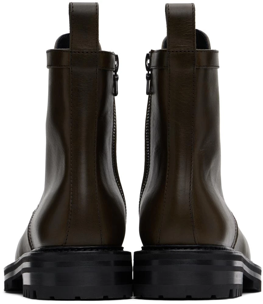 Dries Van Noten Khaki Lace-up Boots 2