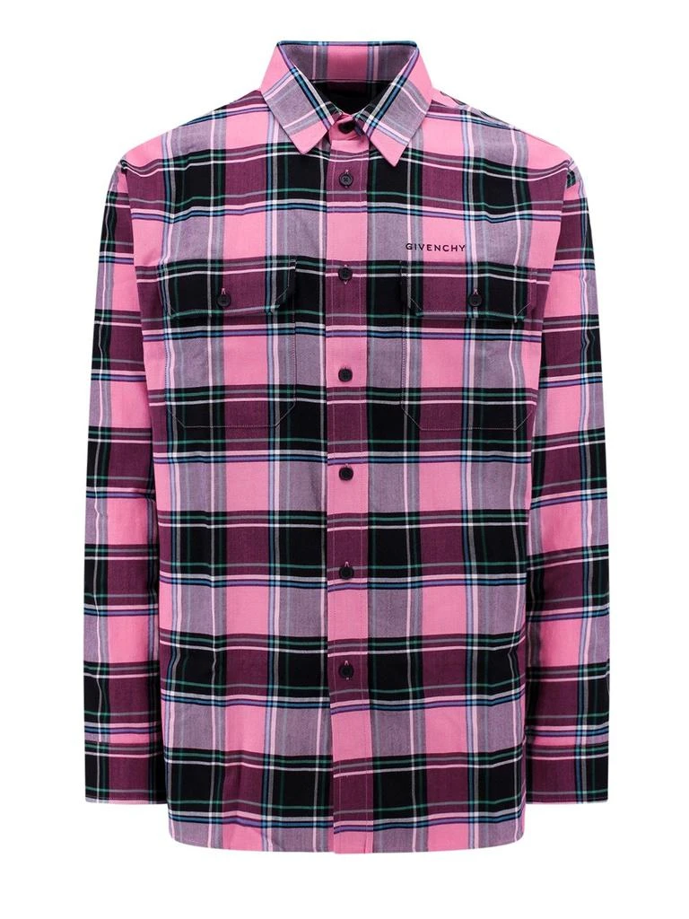 Givenchy Givenchy Logo Embroidered Checkered Shirt 1