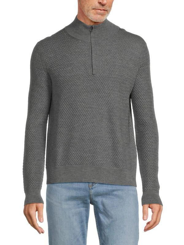 Bruno Magli Quarter Zip Merino Wool Sweater 1