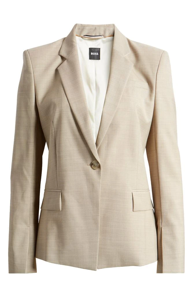 Hugo Boss Janeri Virgin Wool One-Button Blazer 6