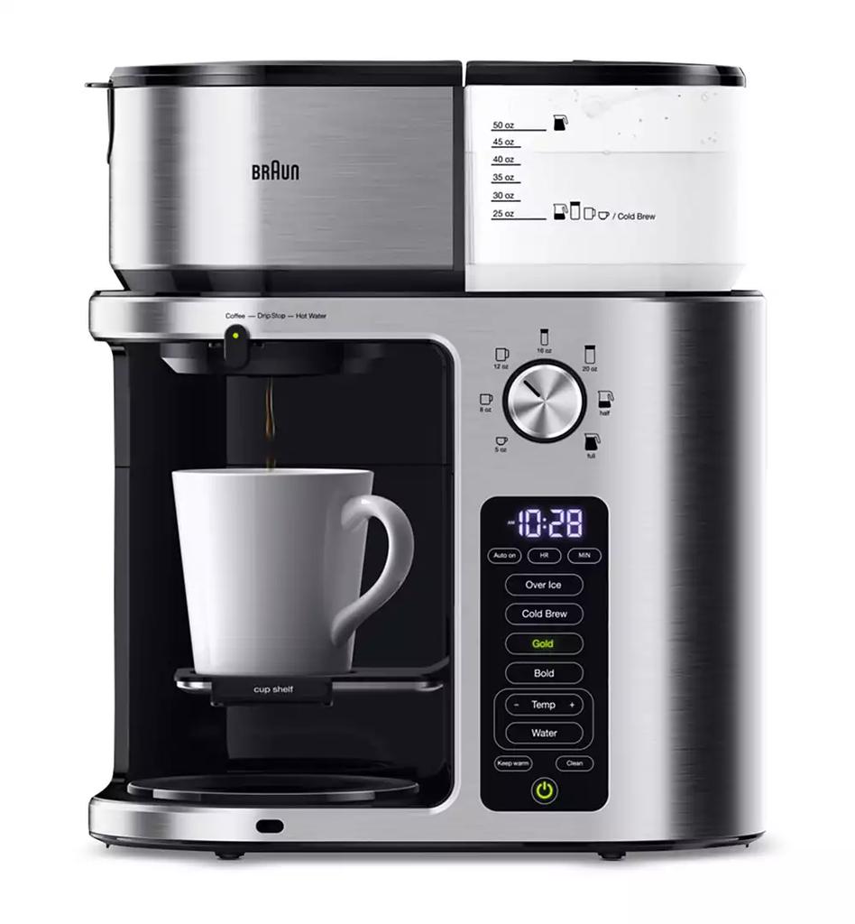 Braun MultiServe Plus 10-Cup Pod-Free Drip Coffee Maker, KF9370SI