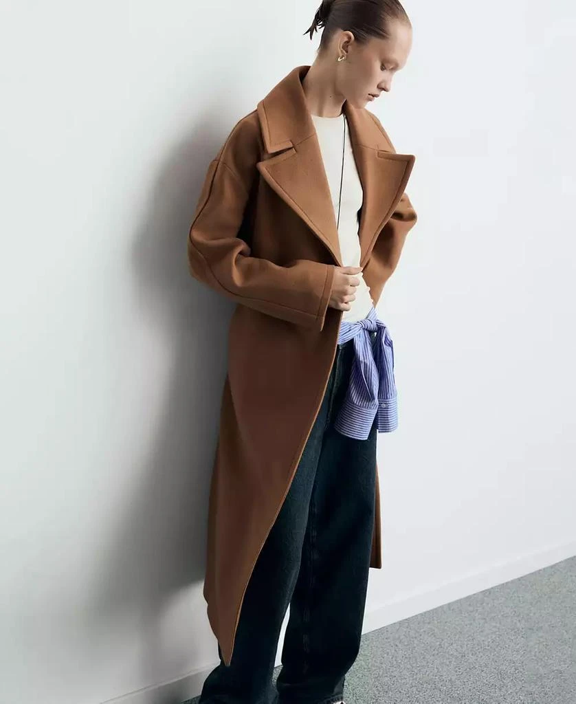 Mango Women
s Belted Manteco Wool Coat 6