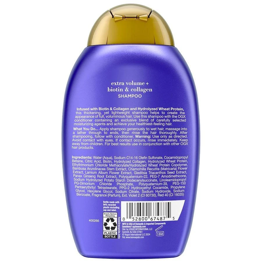 OGX Thick & Full + Biotin & Collagen Extra Strength Volumizing Shampoo 6