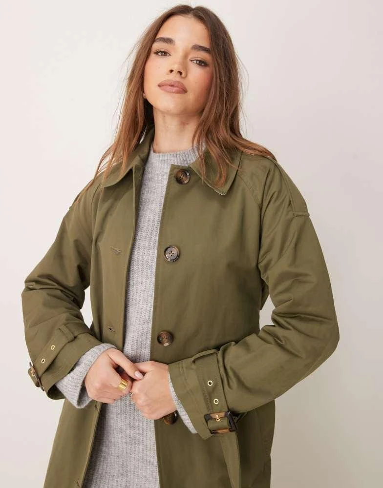 Barbour Barbour Marie showerproof trench coat in dark moss 2