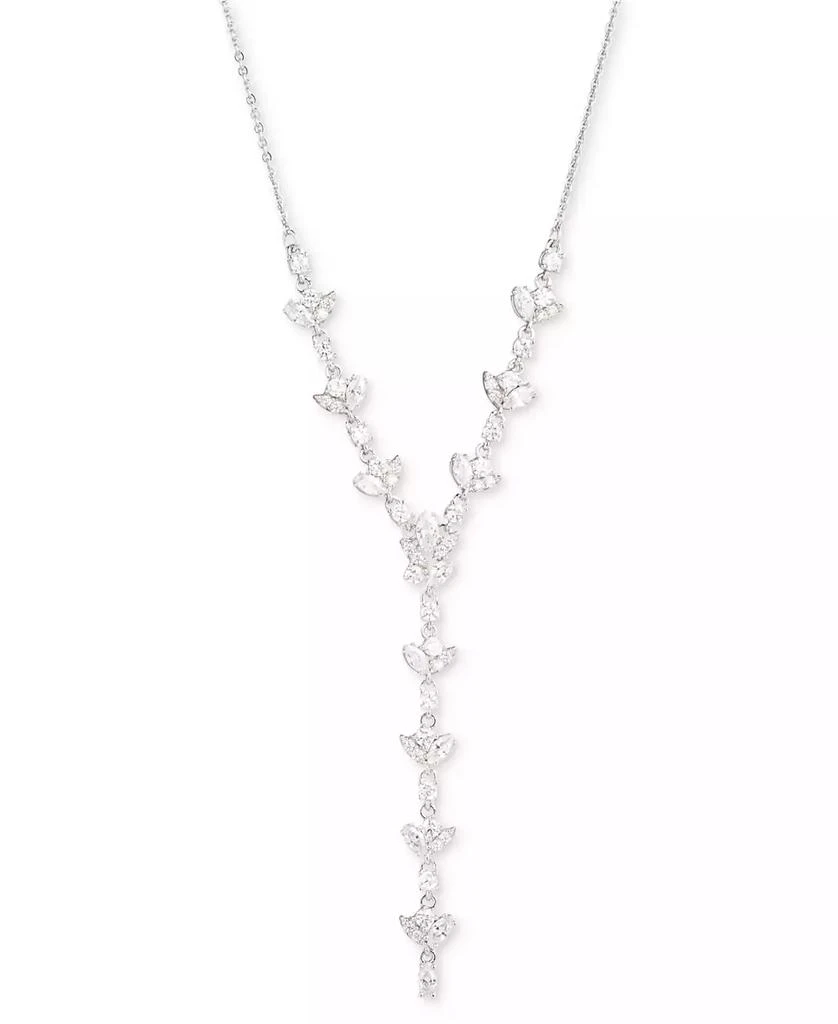 Givenchy Silver-Tone Crystal Cubic Zirconia Lariat Necklace, 16" + 3" extender 1