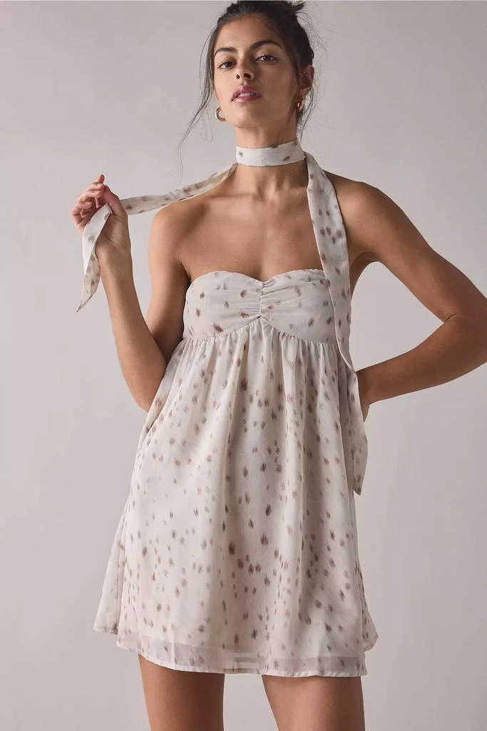 Motel Motel Yukio Strapless Scarf Babydoll Mini Dress 1
