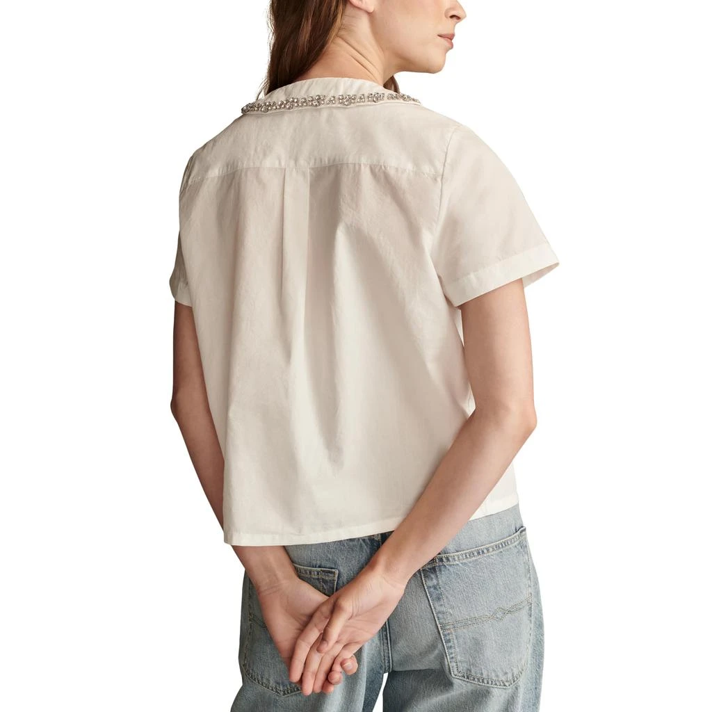 Lucky Brand Embellished Peter Pan Collar Shirt 2