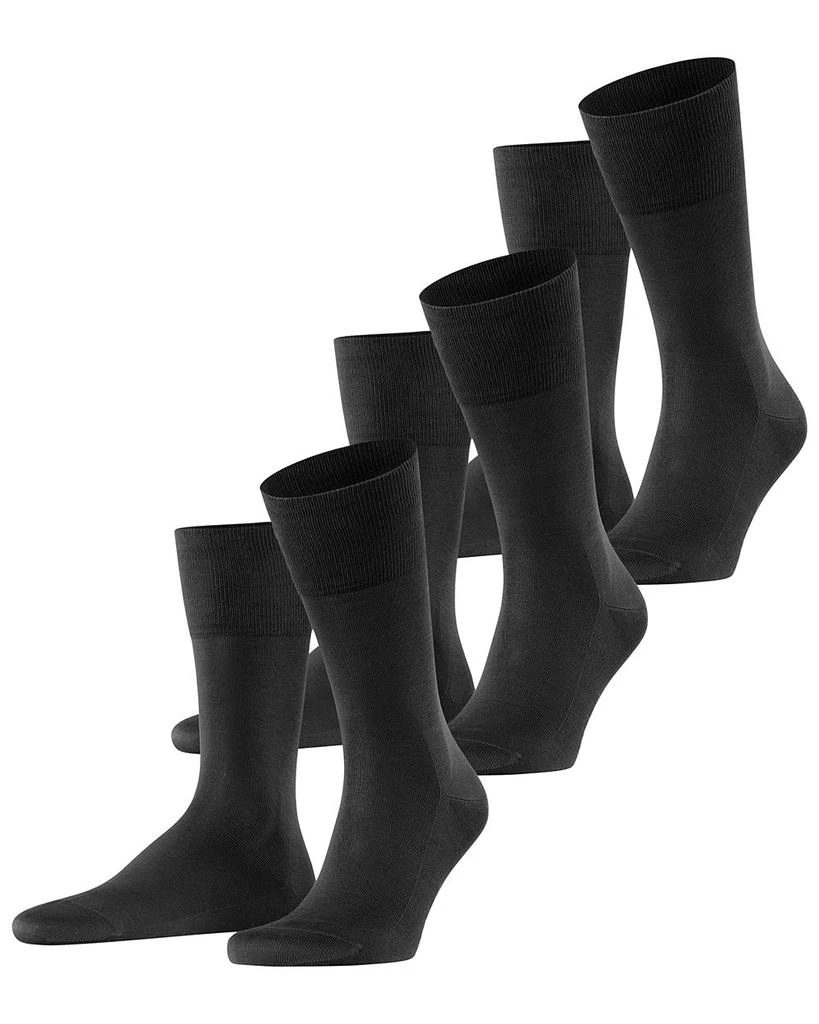 FALKE Tiago Cotton Blend Solid Crew Socks, Pack of 3 4