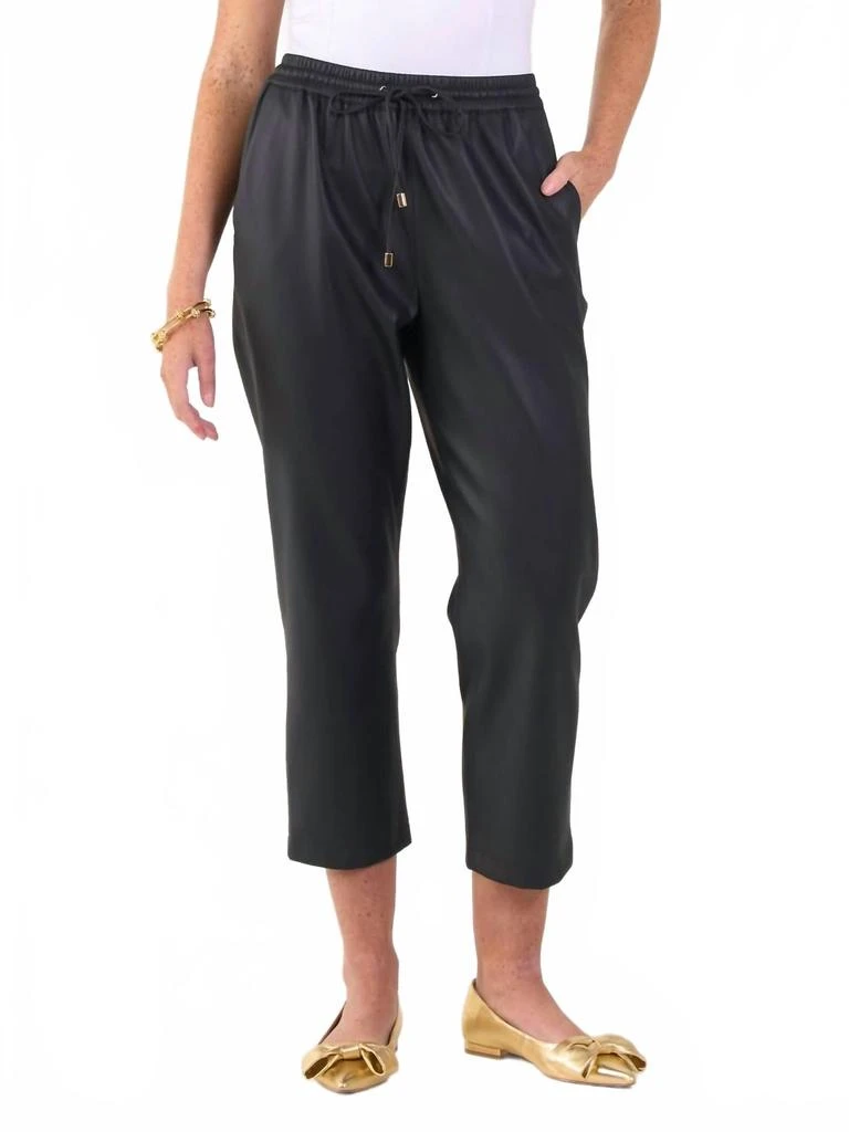 Emily McCarthy Vegan Leather Joy Jogger In Black 2