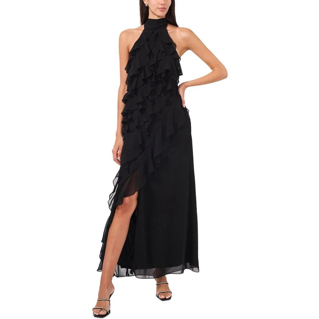 CeCe Womens Chiffon Halter Evening Dress 1