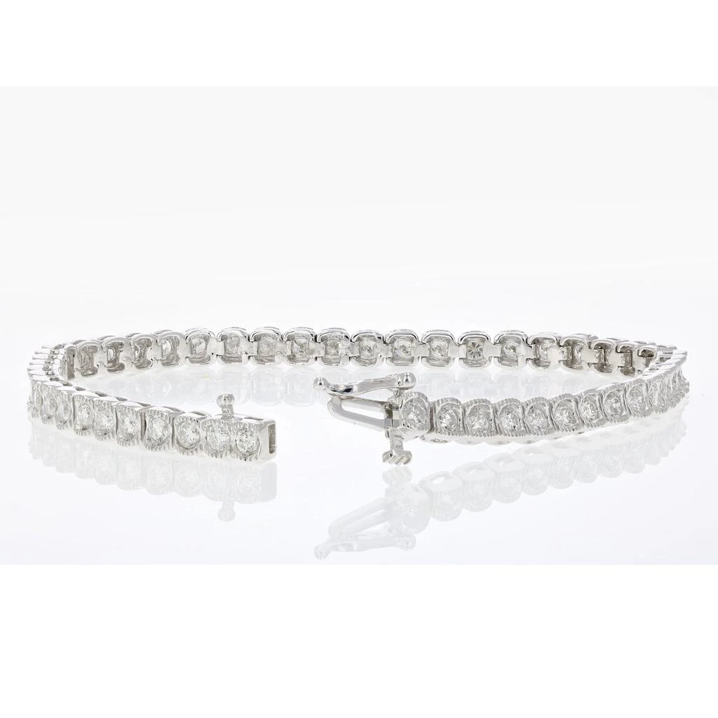 Vir Jewels 2 cttw SI2-I1 Certified Diamond Bracelet 14K White Gold Cushion with Milgrain 2