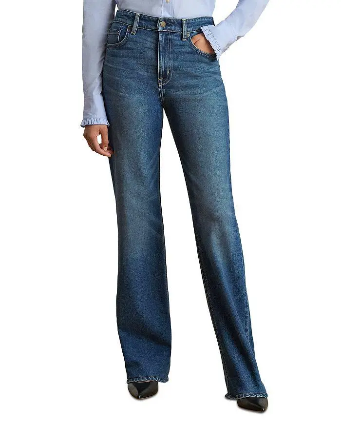 Ralph Lauren High Rise Straight Wide Leg Jeans in Blue