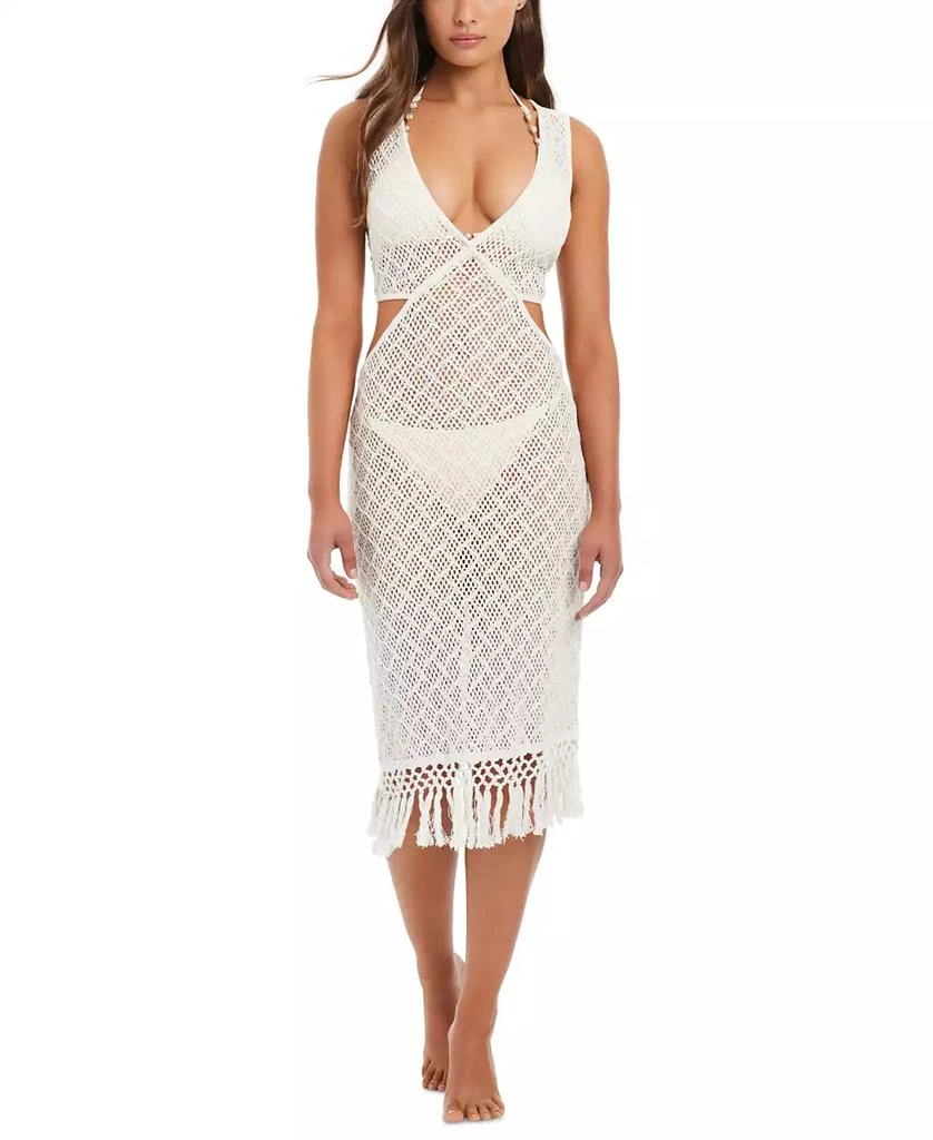 Red Carter Women's Crochet Fringe Dress Swim Cover-Up 1