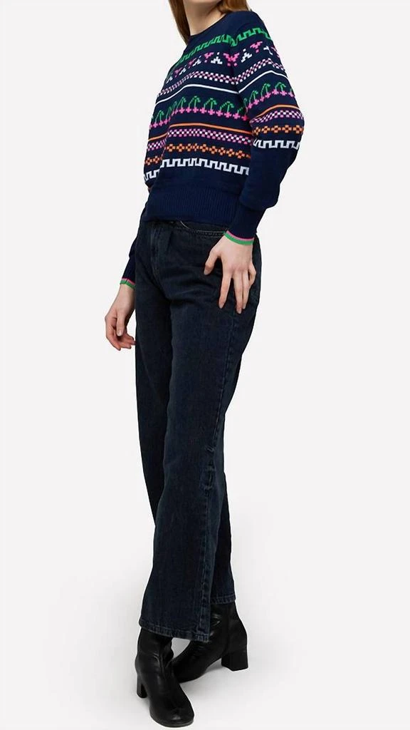 Brodie Cashmere Elsie Pop Crew Sweater In Hello Sailor 2