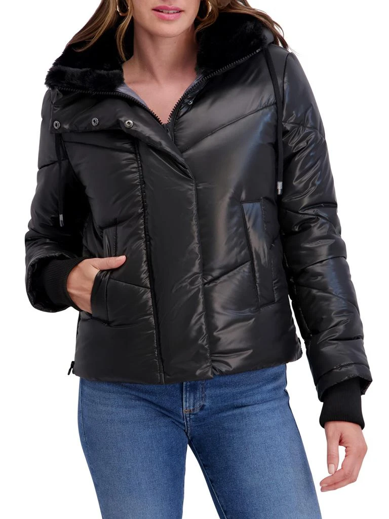 Veste Matelassée Noire Miss Sixty Avec Col Fausse Fourrure - Taille S - Occasion Très Bon état
