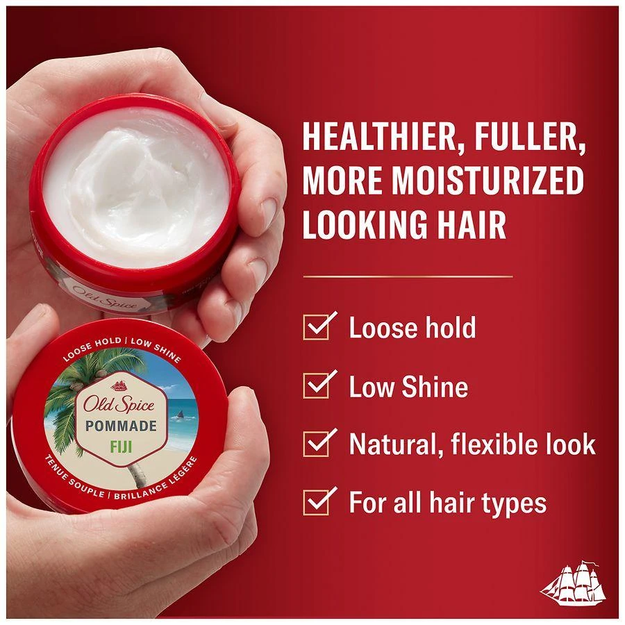Old Spice Hair Styling Pomade for Men, Loose Hold, Low Shine Fiji¿s Coconut and Tropical Wood 2