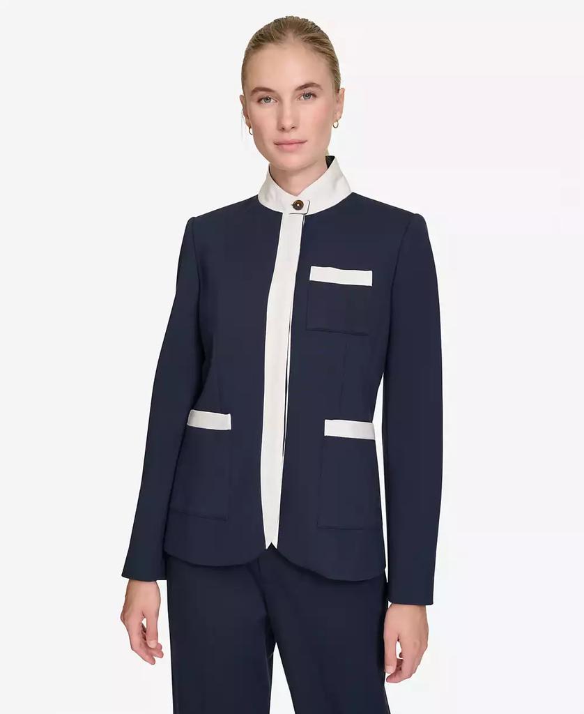 Tommy Hilfiger Women's Contrast Stand-Collar Blazer