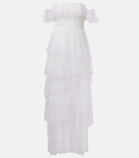 Alexandra Miro Carmen polka-dot tulle maxi dress