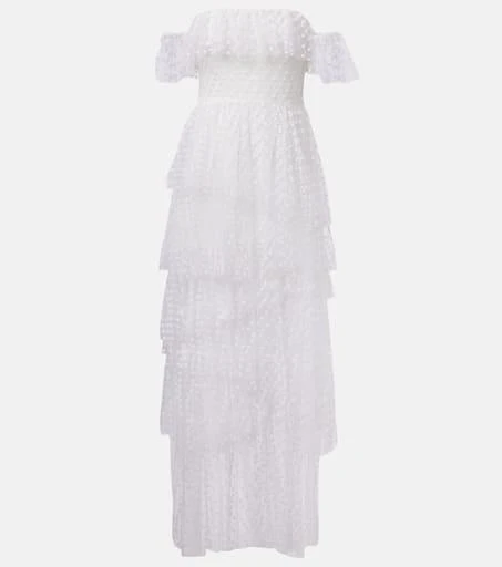 Alexandra Miro Carmen polka-dot tulle maxi dress 1