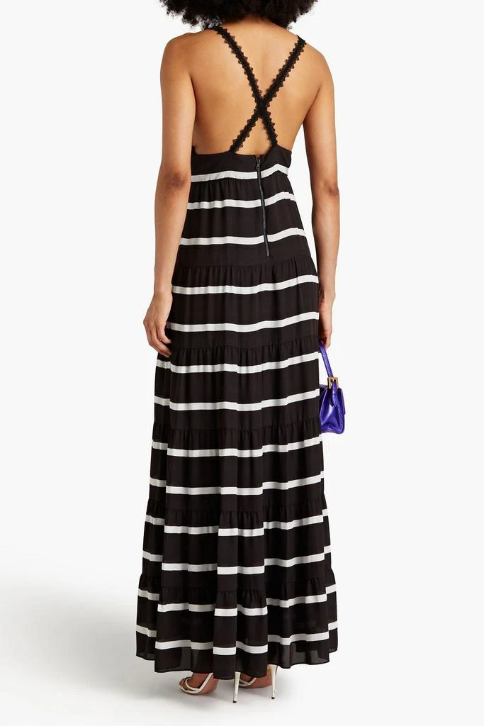 ALICE + OLIVIA Karolina tiered striped crepe de chine maxi dress 3