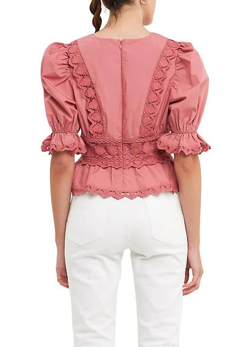 Endless Rose Rose Combination Eyelet Lace Top 2