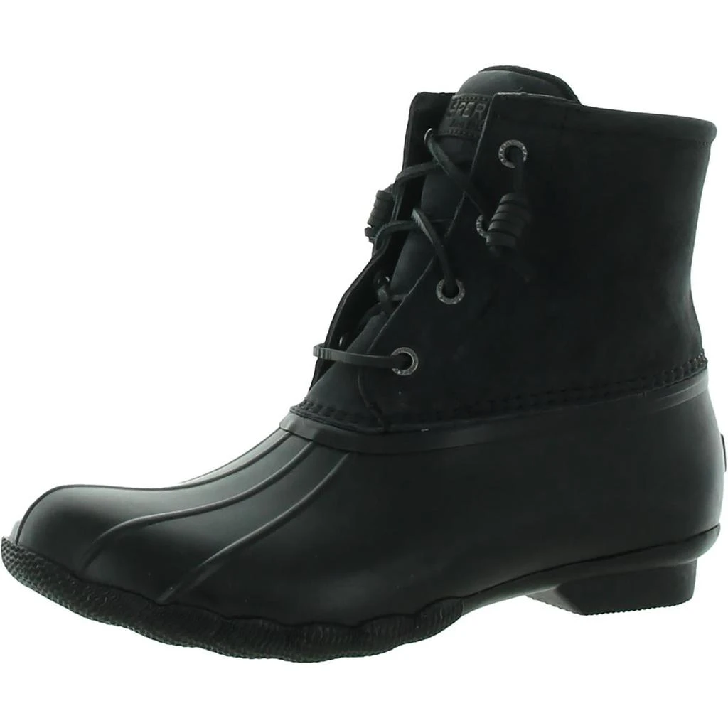 Sperry Saltwater Womens Leather Ankle Rain Boots 1