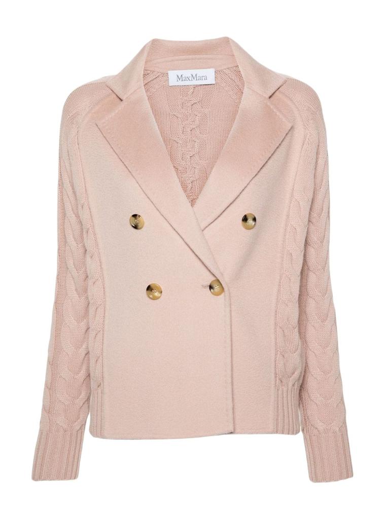Max Mara Max Mara Micio Double-Breasted Cable-Knit Cardigan Max Mara Max Mara Micio Double-Breasted Cable-Knit Cardigan