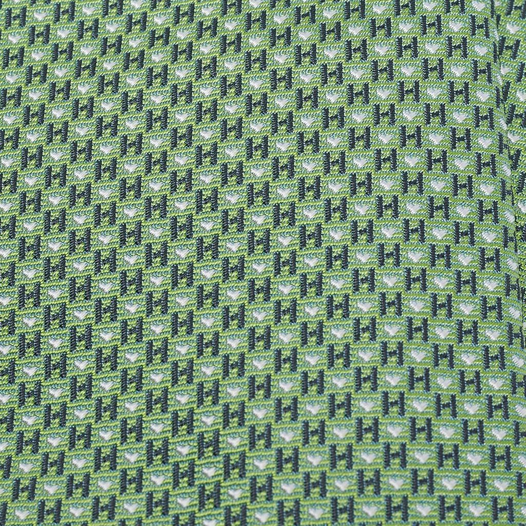 Hermes Hermes Green H Love Jacquard Silk Tie 2