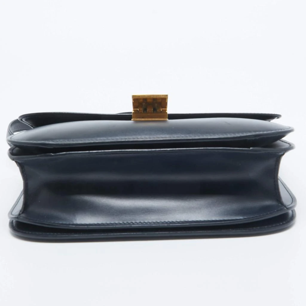 Celine Celine Navy Blue Leather Medium Classic Box Shoulder Bag 8