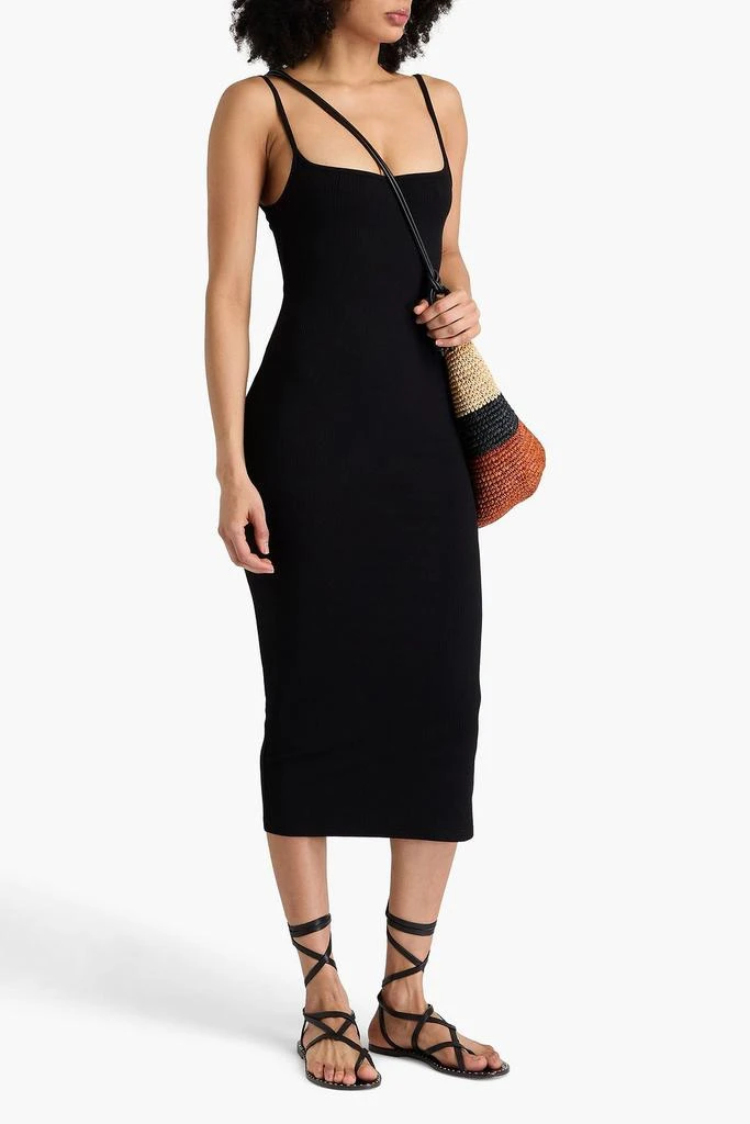 MELISSA ODABASH Riley ribbed-jersey midi dress 2