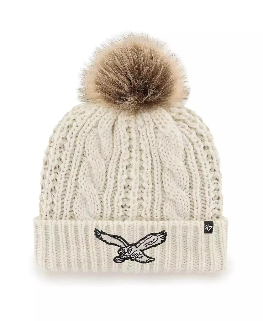 47 Brand Women's Cream Philadelphia Eagles Meeko Historic Logo Cuffed Knit Hat 1